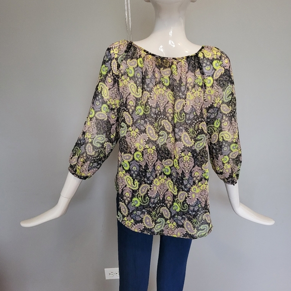 Princess Vera Wang Sheer Peasant Top, VGUC, Size M - Picture 3 of 8